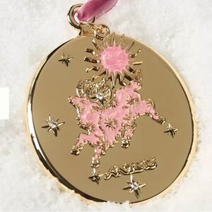 Anthropologie Lou Benesch Zodiac Ornament Gold Plated "Aries" NWT